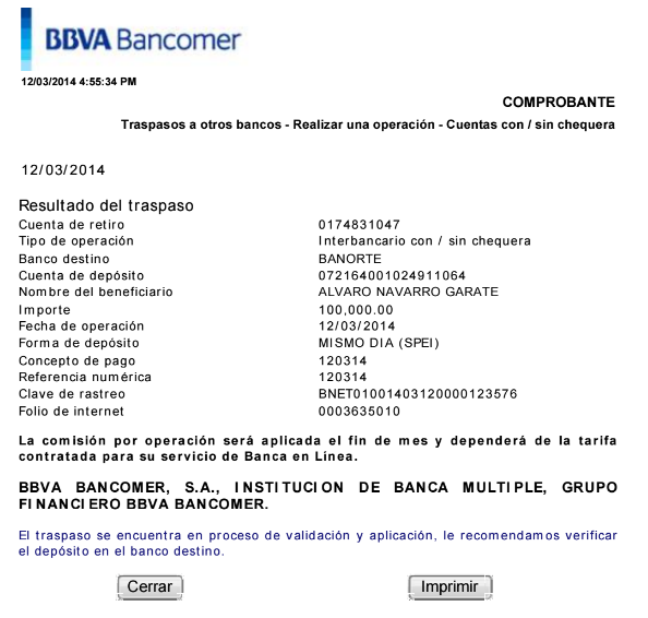 Pago Alvaro Navarro Garate